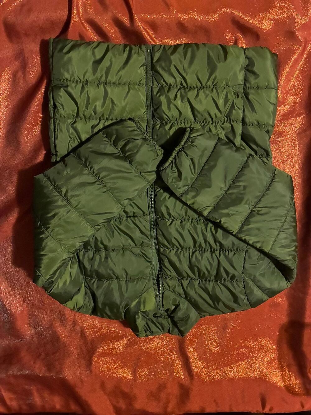 Childrens Place Jacket Boys XXL 16 Olive Puffer Zip Coat Lightweight Warm